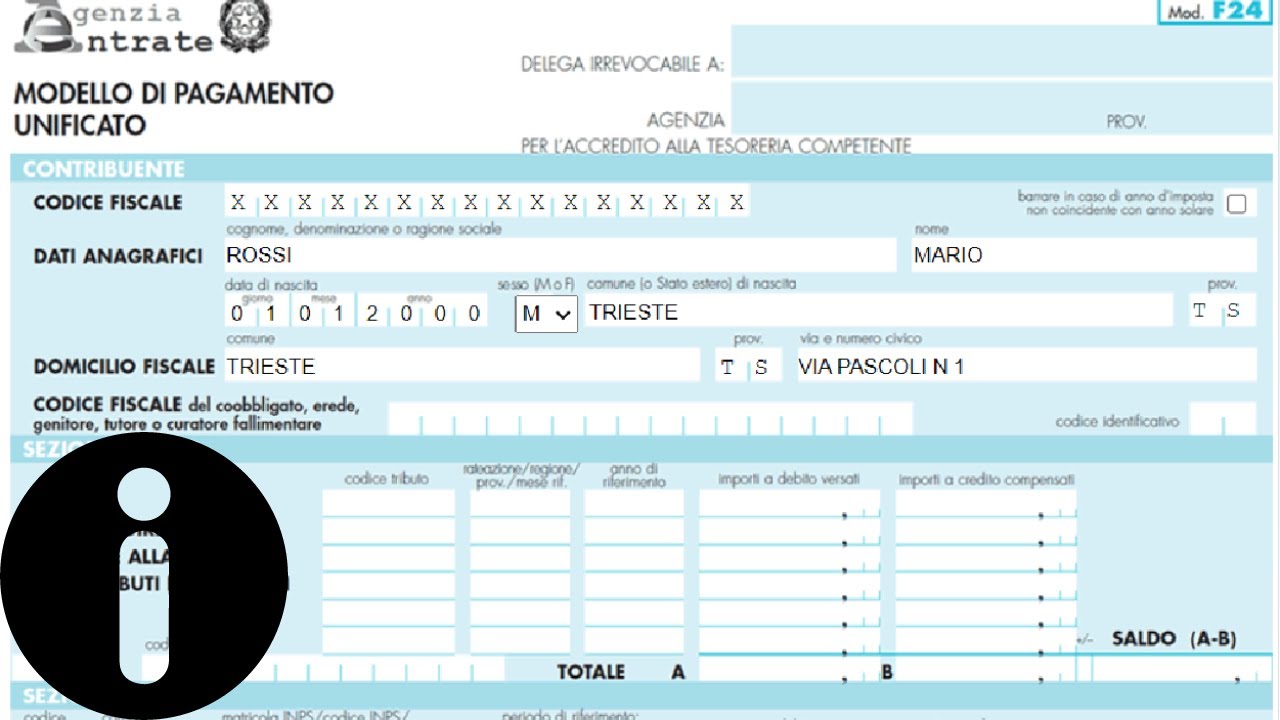 Guida rapita e semplice al modello F24