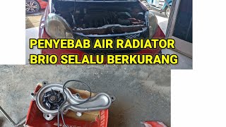 penyebab brio selalu berkurang air radiator, ternyata WATER PUMP ada yg bocor.