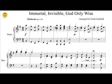 Immortal, Invisible, God Only Wise (Piano Solo/Sheets)