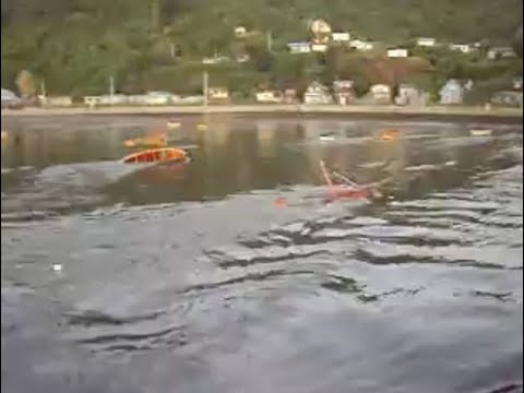 Tsunami damages port in Corral, Los Ríos, Chile