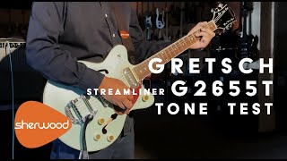 Video thumbnail for Gretsch Streamliner G2655T-P90 Tone Test - Sherwood Music by Sherwood Music