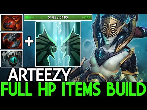 Arteezy [Naga Siren] Max Attack Speed Full HP Items Build Top 1 MMR Plays 7.21 Dota 2
