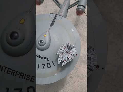 USS Enterprise vs Millennium Falcon - scale comparison #startrek #starwars #milleniumfalcon