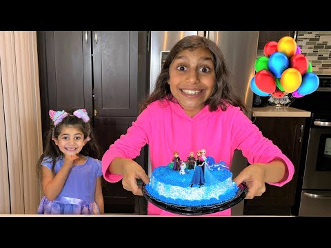 Deema Play Happy Birthday FROZEN 2 party cake surprise