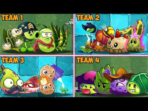 Pvz 2 - 5 Plant Teams Vs 6 Random Zombie Teams - What is the best team? Plants vs Plants