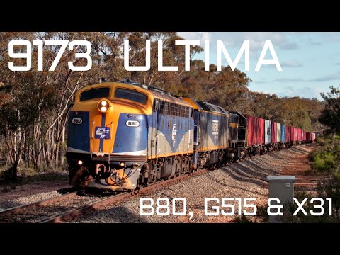 QUBE Ultima Hay (9173) With B80, G515 & X31 Between Dunolly and Inglewood. 18/10/21
