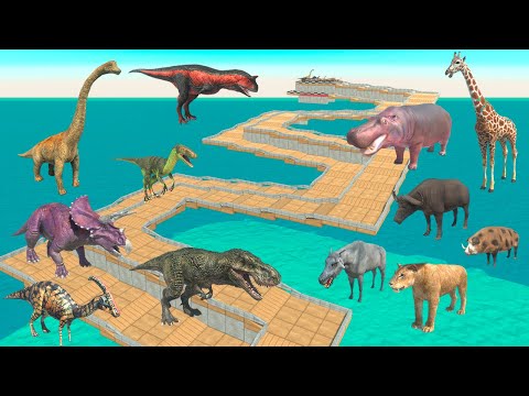 Animals vs Dinosaurs Zigzag Race - Animal Revolt Battle Simulator