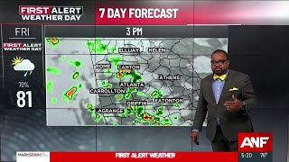 FIRST ALERT WEATHER DAY: Storms expected this afternoon, evening in north Georgia