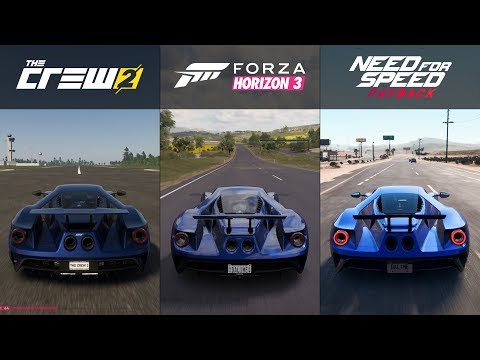 The Crew 2 vs Forza Horizon 3 vs NFS Payback - 2017 Ford GT - Sound Comparison