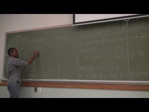 Math 201 Lecture 17 - Implicit Differentiation part 1
