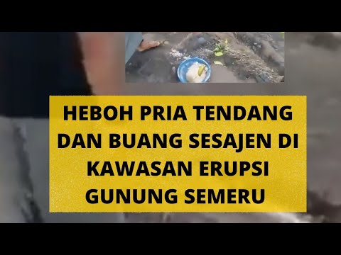 Polisi buru pria buang dan tendang sesajen di erupsi Semeru