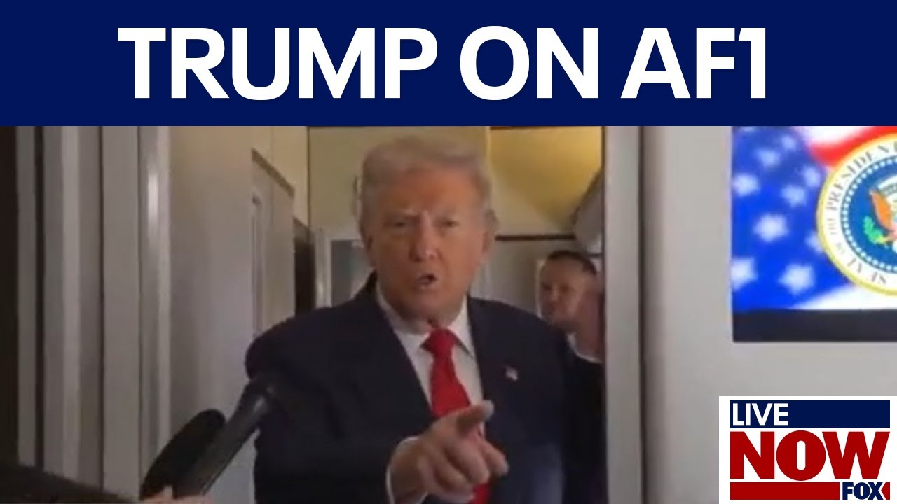 Trump speaks aboard Air Force One en route to Florida