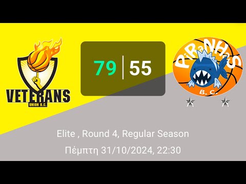 Veterans Bc 79-55 Piranhas - (Round4-Elite-31/10/2024)