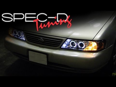 SPECDTUNING INSTALLATION VIDEO: 1995-1999 NISSAN SENTRA PROJECTOR HEAD LIGHTS