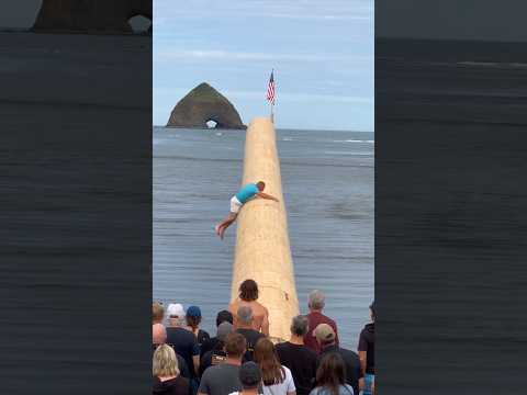 Slippery Pole Flag Challenge: Two Young Guys Bail, Grandpa Delivers 😂