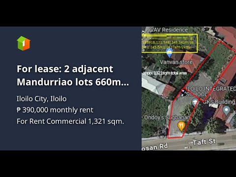 For lease: 2 adjacent Mandurriao lots 660m from the Convention Center