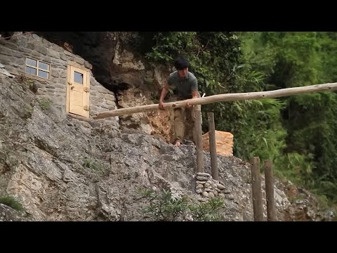 Underground Stone Cave Makeover – Survival Shelter with Fireplace & Wild Cooking