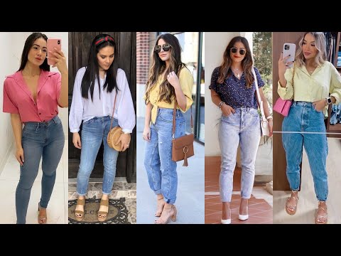 MODA 2022 LOOKS SENCILLOS CON JEANS CASUAL ROPA BASICA OUTFITS SIMPLES PARA MUJER TENDENCIAS MODA 22