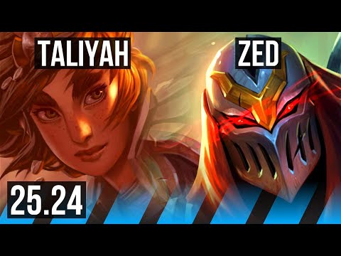 TALIYAH vs ZED (MID) | Good KDA: 7/1/5 | KR Grandmaster | 25.24