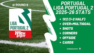 Portugal Liga Portugal 2 2025-26 Stats @ Round 9 | OverGolStats