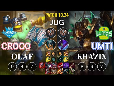 hyF Croco Olaf vs JAG UmTi Kha'Zix Jungle - KR Patch 10.24
