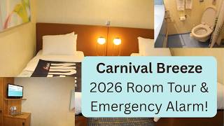 Carnival Breeze 2026 Room Tour & Emergency Alarm!