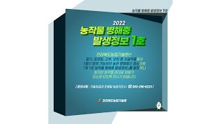 농작물 병해충 발생정보 1호
