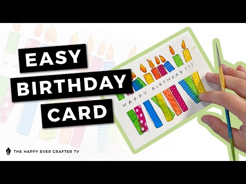 Easy DIY Watercolor Birthday Card