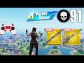 91 Elimination Solo Vs Squads Gameplay Wins Fortnite Chapter 5 PS4 Controller