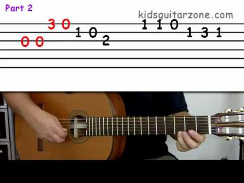 Guitar lesson 4A : Beginner -- 'Happy Birthday' on three strings