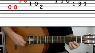 Guitar lesson 4A : Beginner -- 'Happy Birthday' on three strings