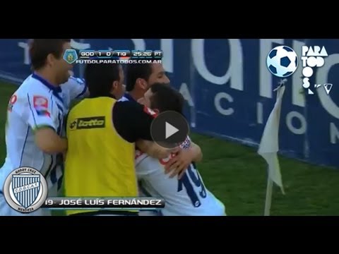 Gol de Fernández. Godoy Cruz 1 - Tigre 0. Fecha 8. Torneo Inicial 2013. Fútbol Para Todos