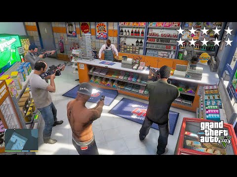 GTA 5 - Franklin, Lamar, Michael and Trevor's Ten Star Escape