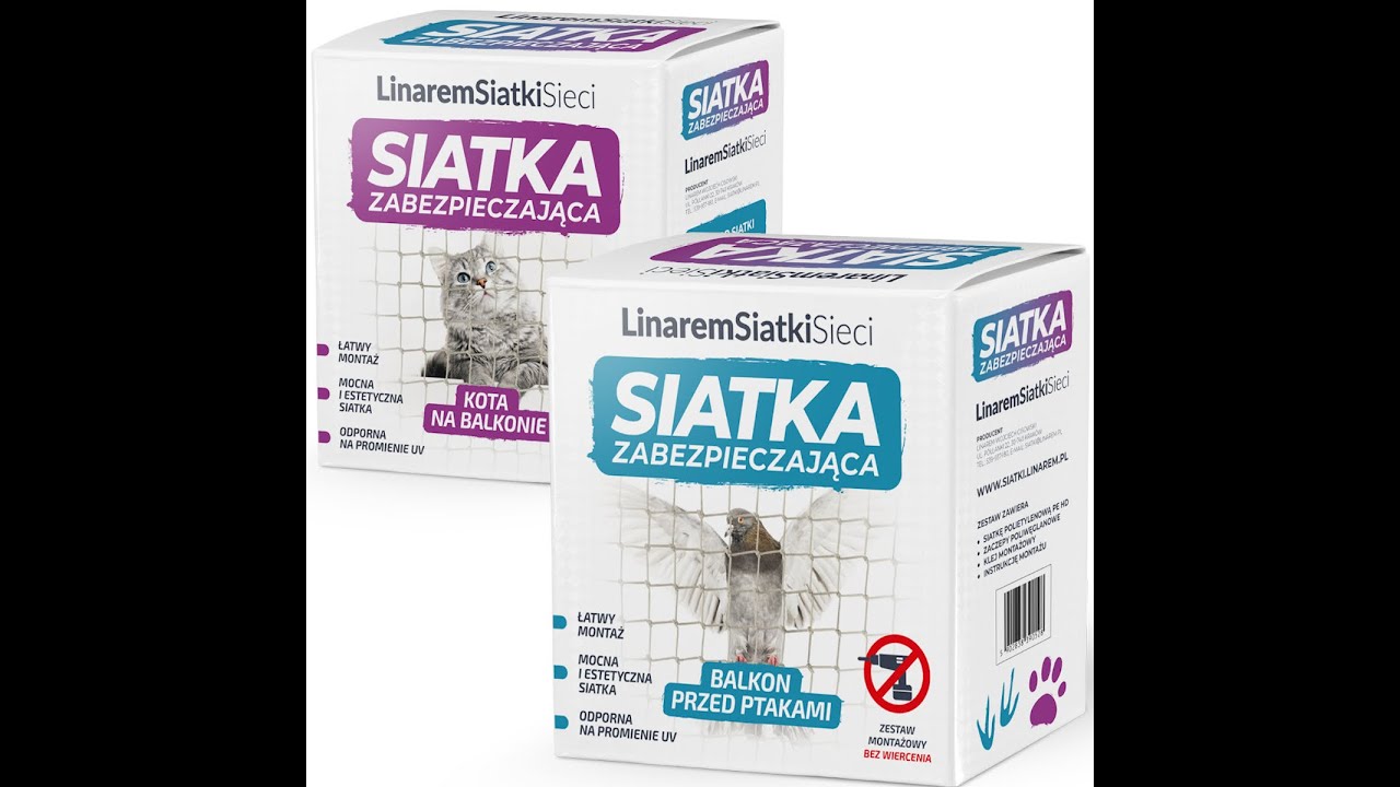 Montaż siatki na balkon dla kota na ptaki na zaczepy. Montaż bez wiercenia.