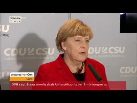 Flüchtlingskrise: Statements Merkel und Seehofer zur Fraktionssitzung am 03.11.2015