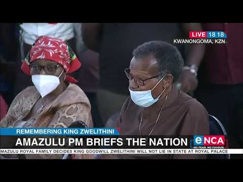 Prince Mangosuthu Buthelezi briefs the nation