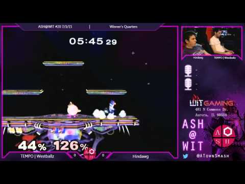 Hindawg (Falco) vs. TEMPO | Westballz (Fox) - Melee Winner's Quarters ASH@WIT 7/3/15