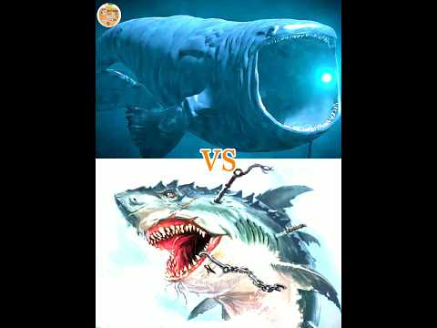 the bloop vs megalodon - mosasaurus - ningen #shorts #viral #music #monster #the
