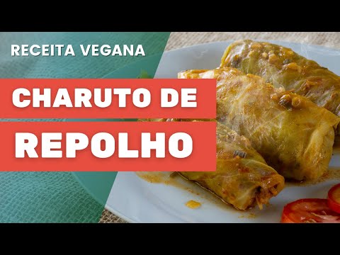 CHARUTO DE REPOLHO | Receita vegana simples de charuto de repolho com (pts) carne moída