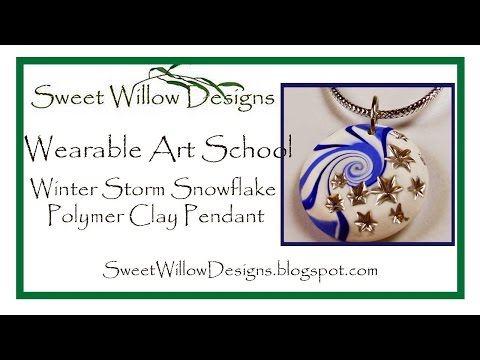 Polymer Clay Tutorial Winter Storm Snowflake Pendant