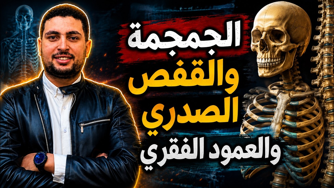 الجمجمة والقفص الصدري والعمود الفقري (الهيكل المحوري ) مراجعة نهائية أحياء ت?