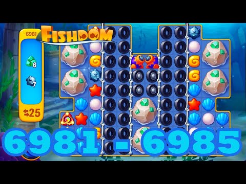 Fishdom Level 6981 - 6985 HD Walkthrough | 3 match puzzle | gameplay | android | 6982 | 6983 | 6984