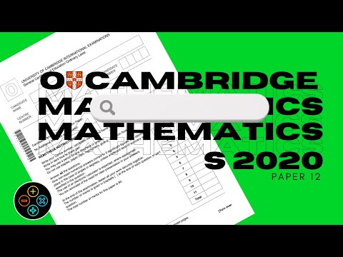 O Level Add Math May June 2020 Paper 12 4037/12