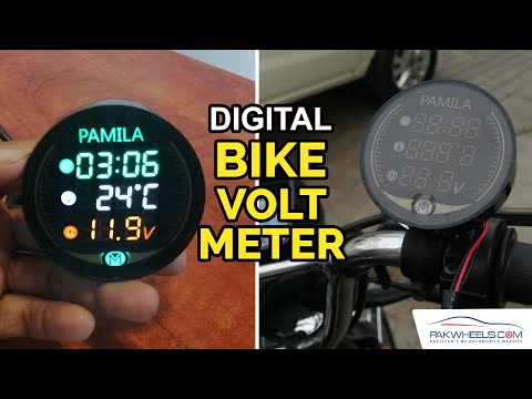 Digital Led Clock With Temperature and Volt Meter For Bikes
