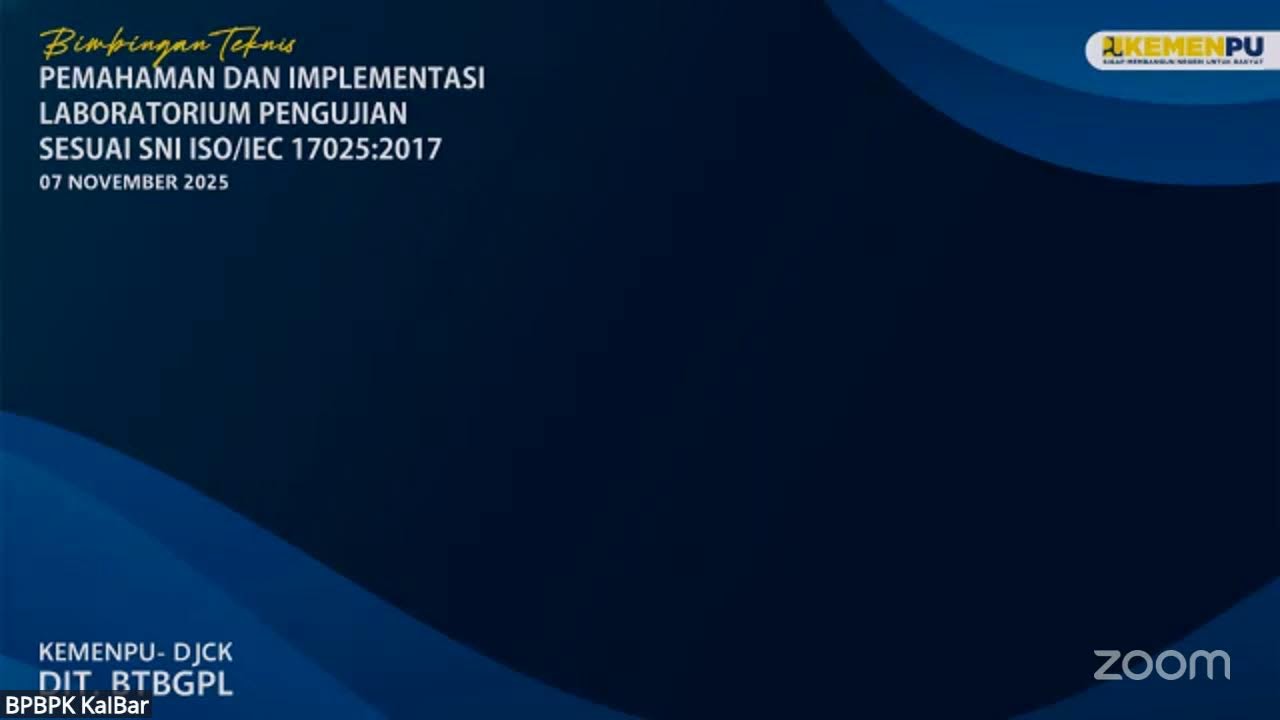 Bimbingan Teknis Pemahaman dan Implementasi Laboratorium Pengujian sesuai SNI ISO/IEC 17025:2017
