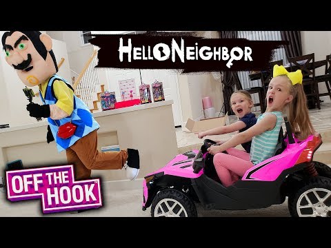 Pranking Hello Neighbor in Real Life!! Off the Hook Toy Scavenger Hunt!
