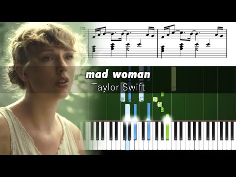 Taylor Swift - mad woman - Accurate Piano Tutorial with Sheet Music