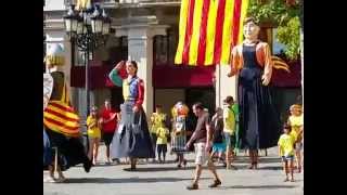 preview picture of video 'Sant Celoni.Celebració de la Diada Nacional de Catalunya 2014.Arribada dels Gegants de les escoles'