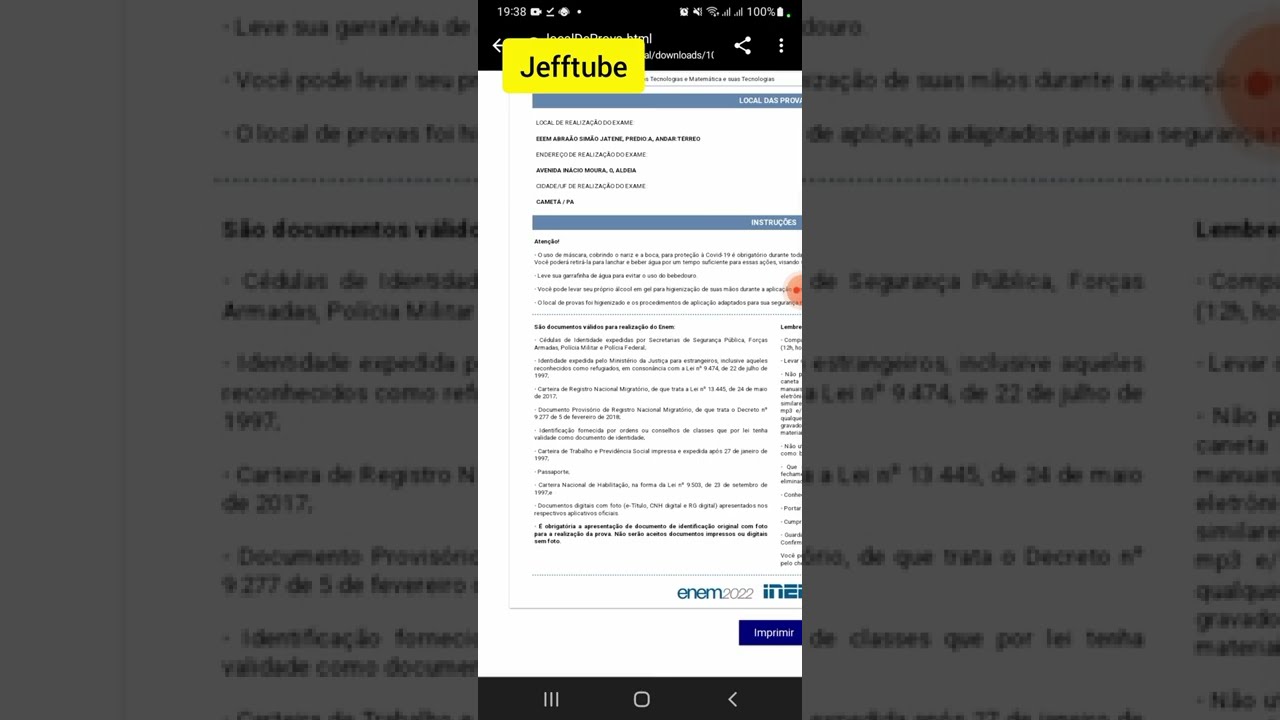 como acessar o cartão de confirmação do Enem 2022!! + local da prova