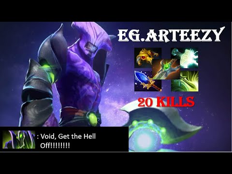 EG.Arteezy (Faceless Void) Pro Gameplay Highlights | Scepter Carry | 20 Kills